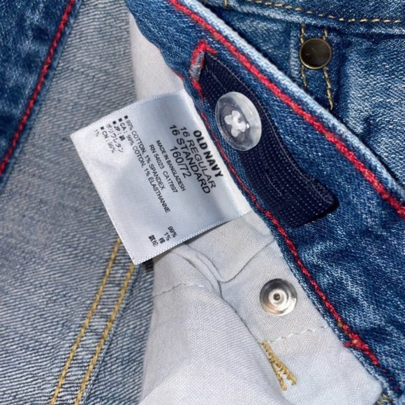 Old Navy Youth Blue Denim Adjustable Blue Jeans - Picture 4 of 9